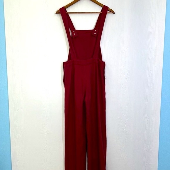 Forever 21 - Burgundy Cotton Adjustable Straps Overalls Size Small - Picture 12 of 13